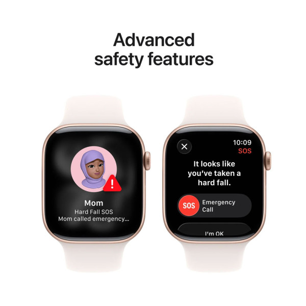 Apple Watch Series 11 GPS 46mm Rose Gold Aluminium Case with Light Blush Sport Band - M/L